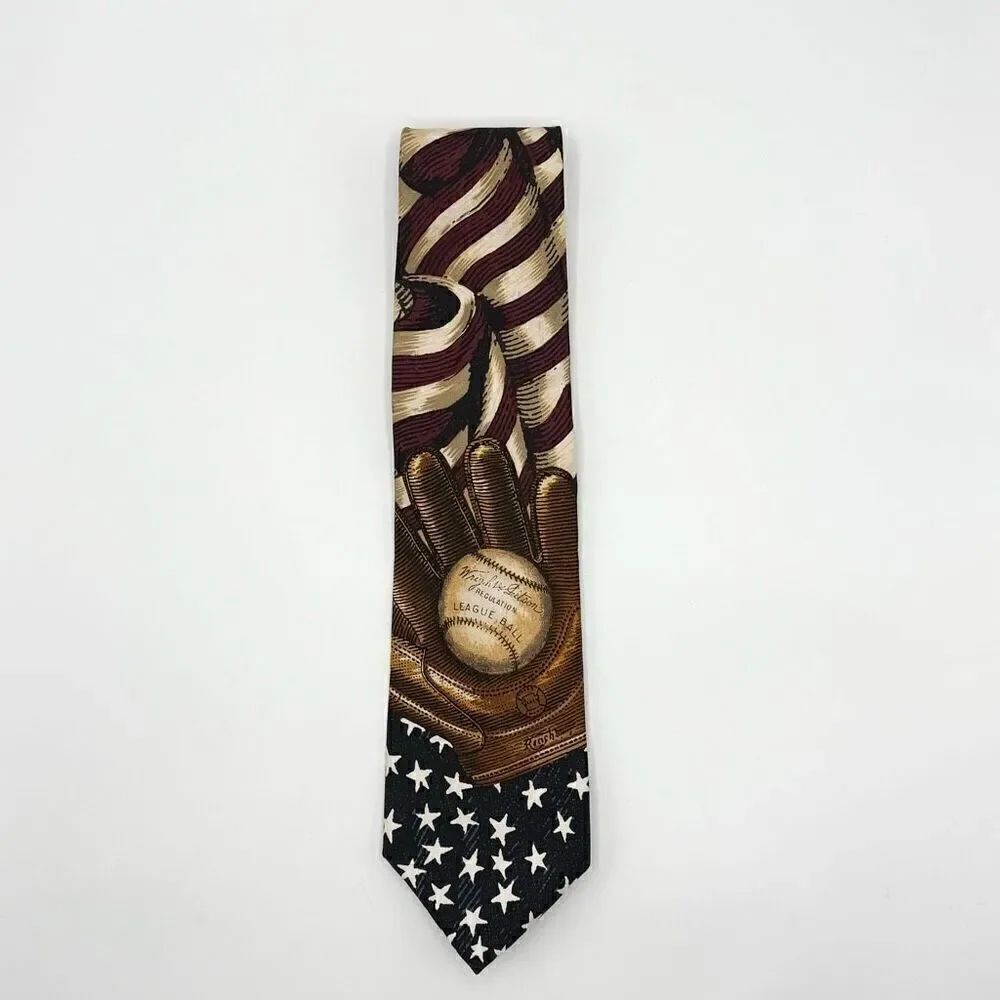 Tango by Max Raab Americana Baseball Neck Tie 49” Silk